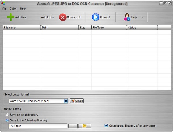 Aostsoft  JPEG  JPG  to  DOC  OCR  Converter