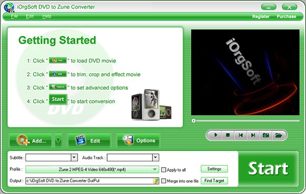 iOrgSoft  DVD  to  Zune  Converter(视频转换软件)